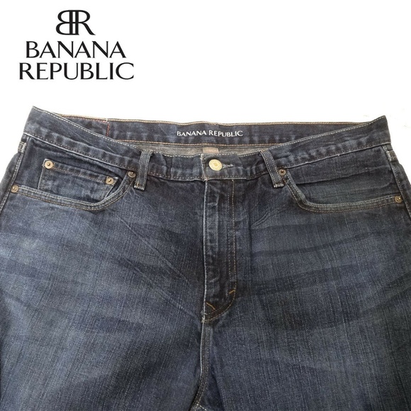 Banana Republic Relaxed Jeans Mens Blue Dark Wash - Picture 2 of 6